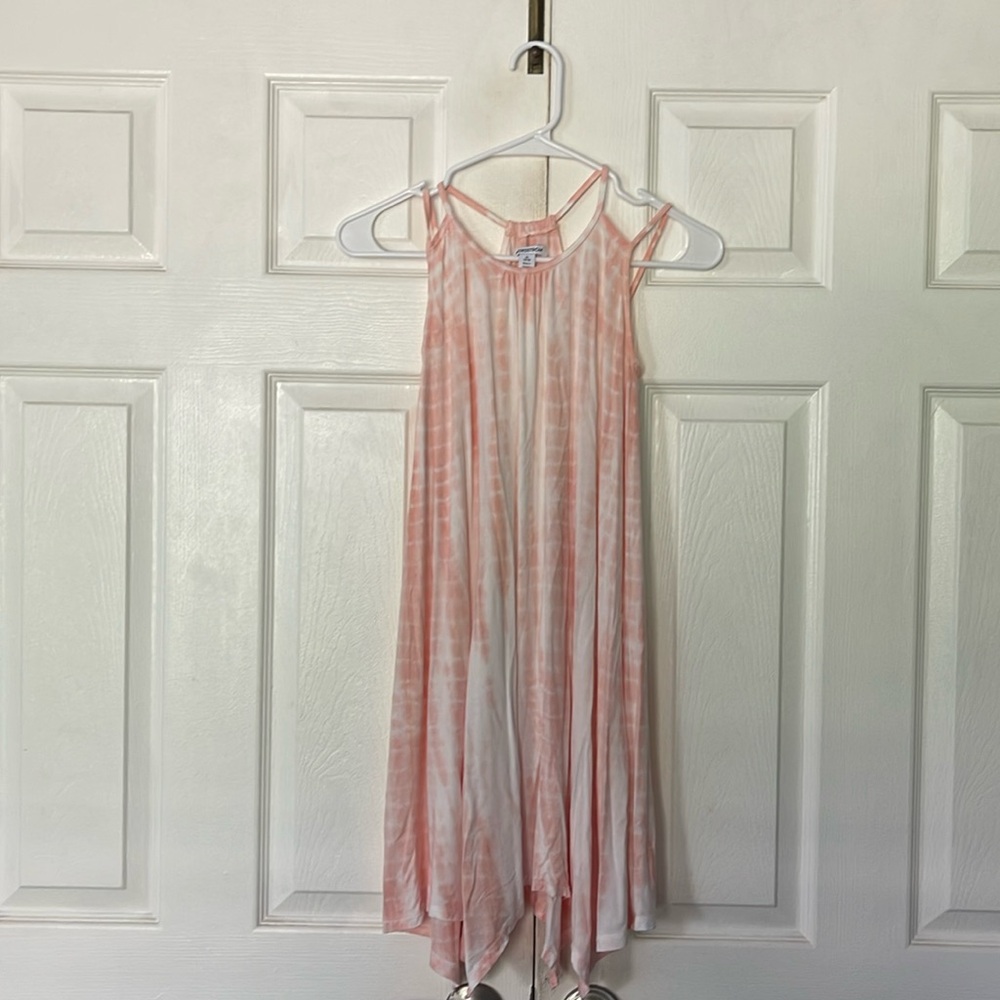Pink Tie Dye Kids Flowy Dress